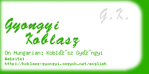 gyongyi koblasz business card